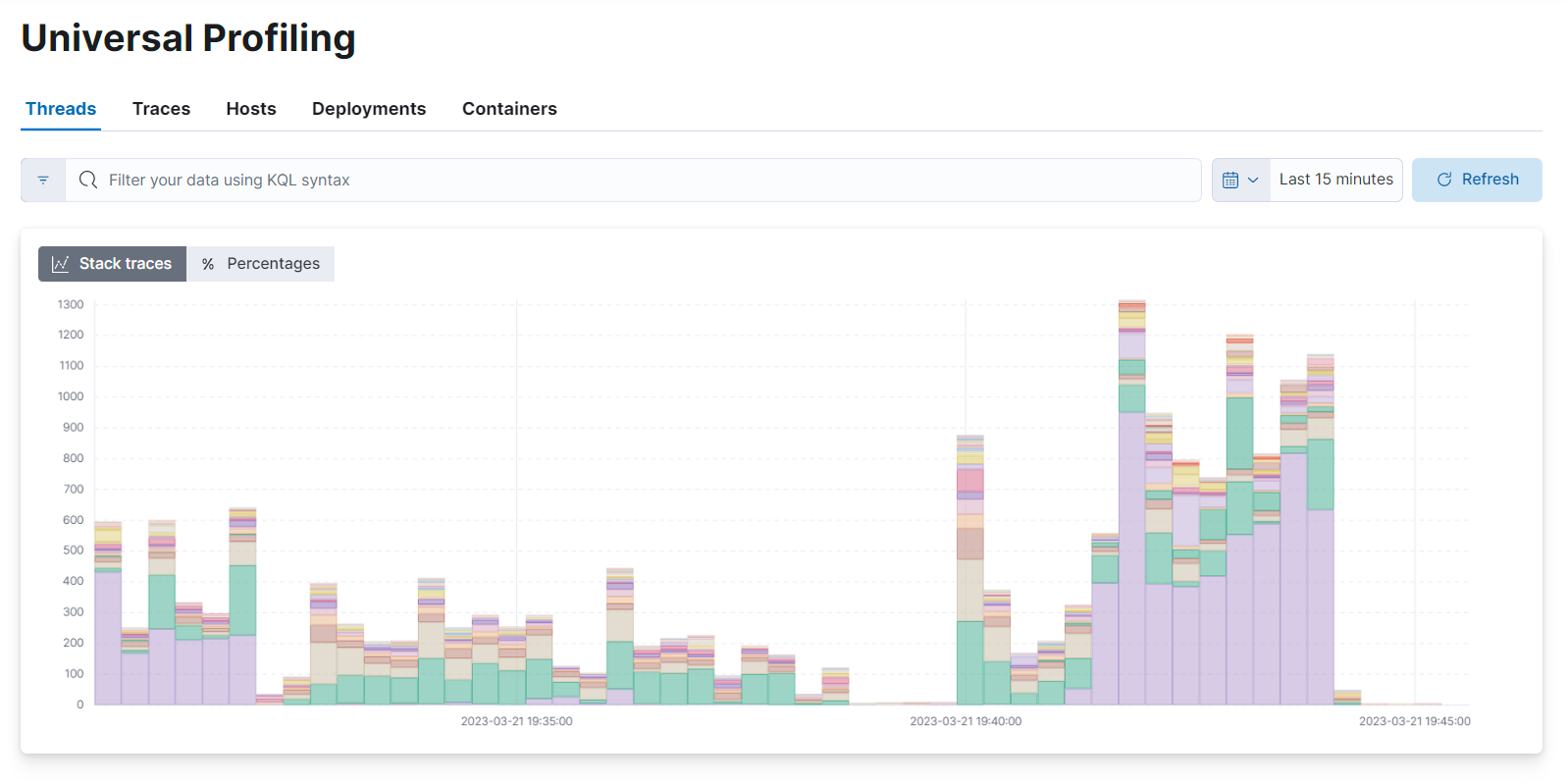 profiling stacktraces default view