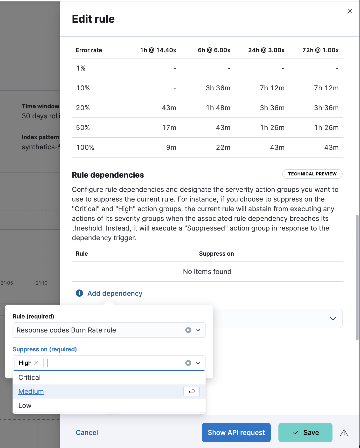 What’s new in 8.14: Screenshot of the edit rule prompt