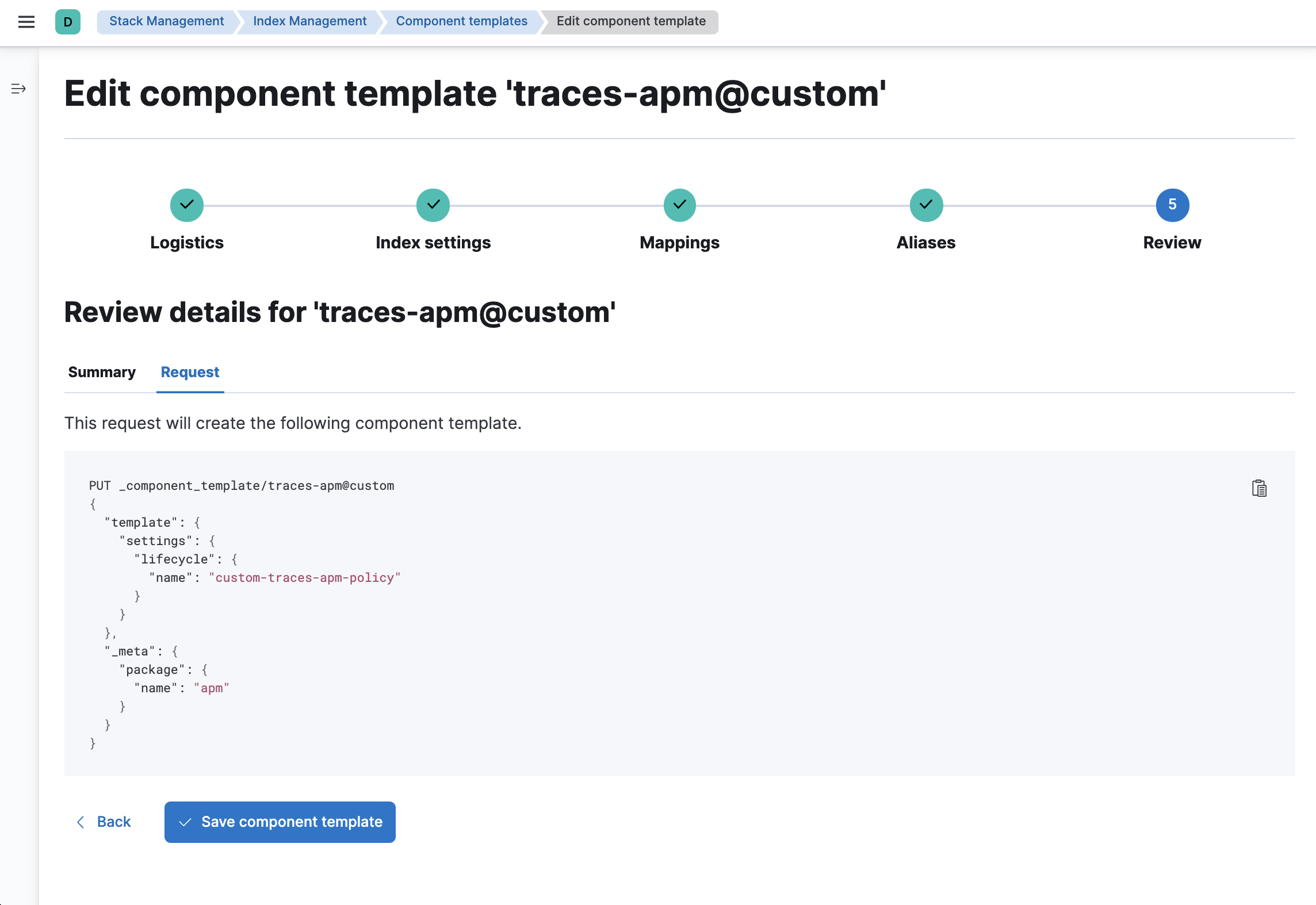 Create component template