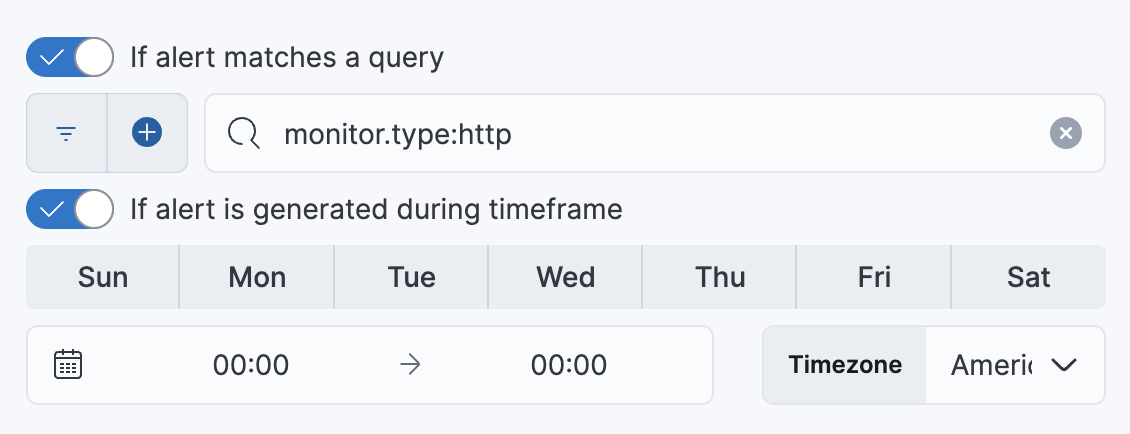 tls rule uptime action types more options