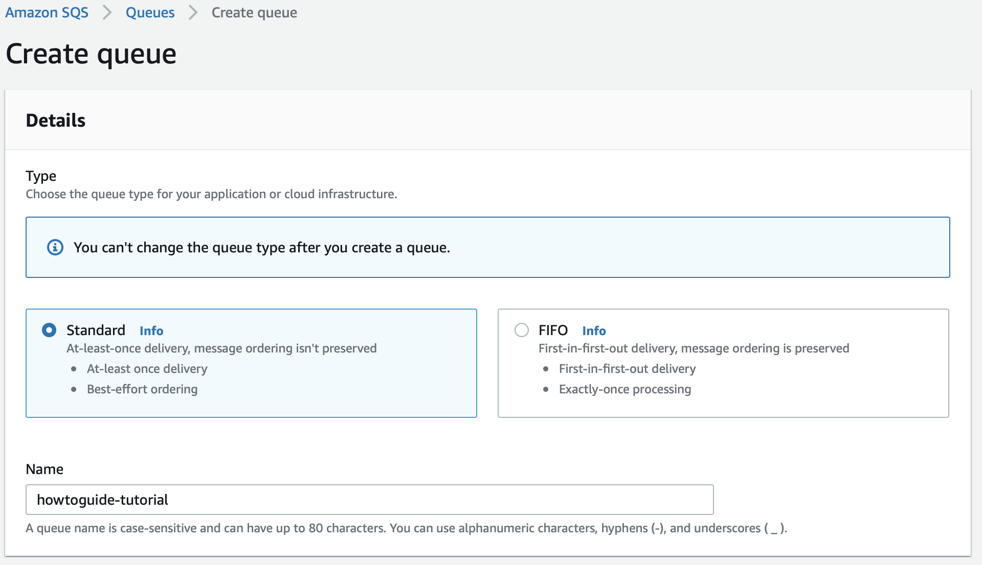 Queue Creation