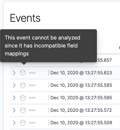 incompatible field mappings