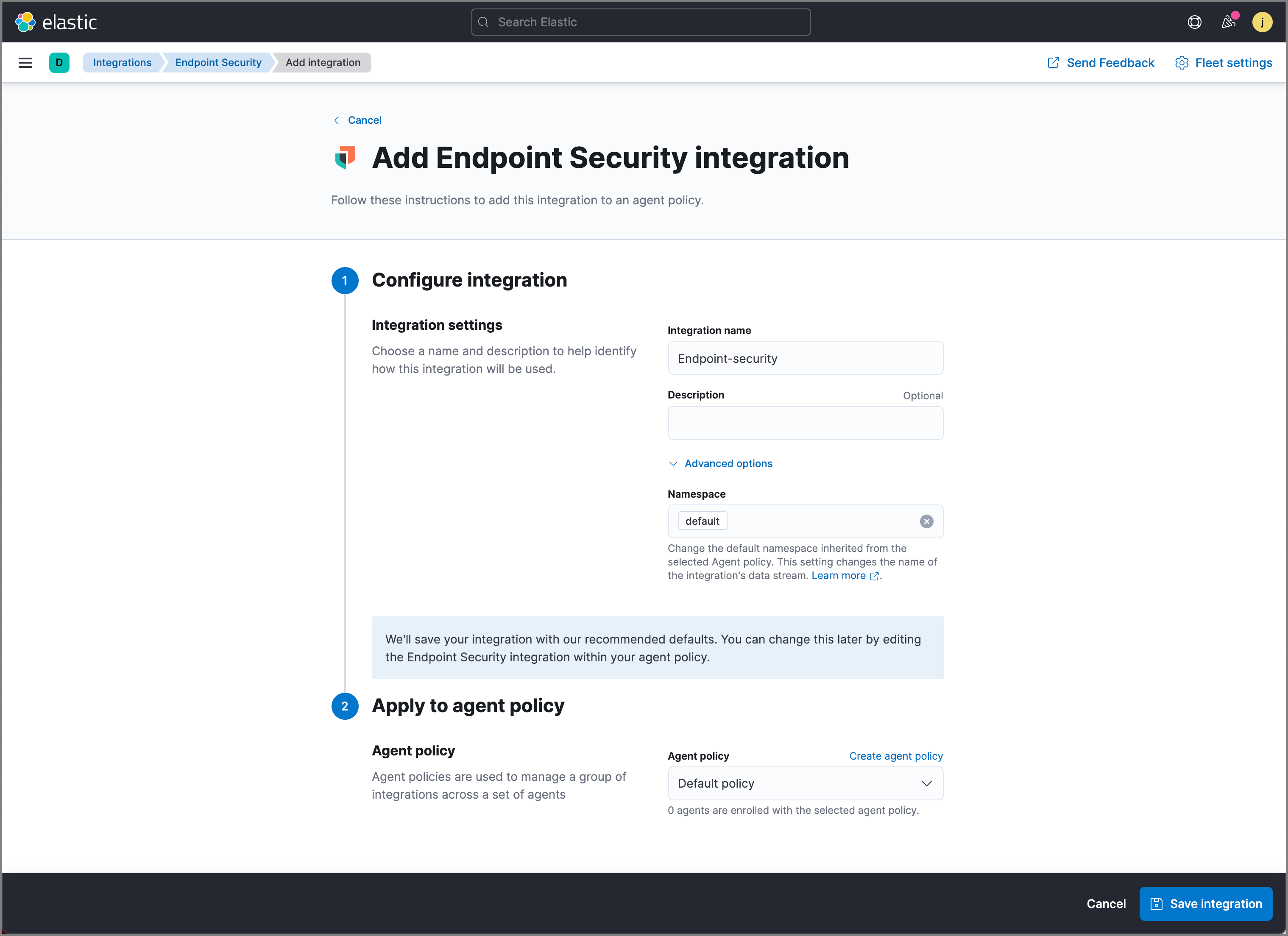 add elastic endpoint security