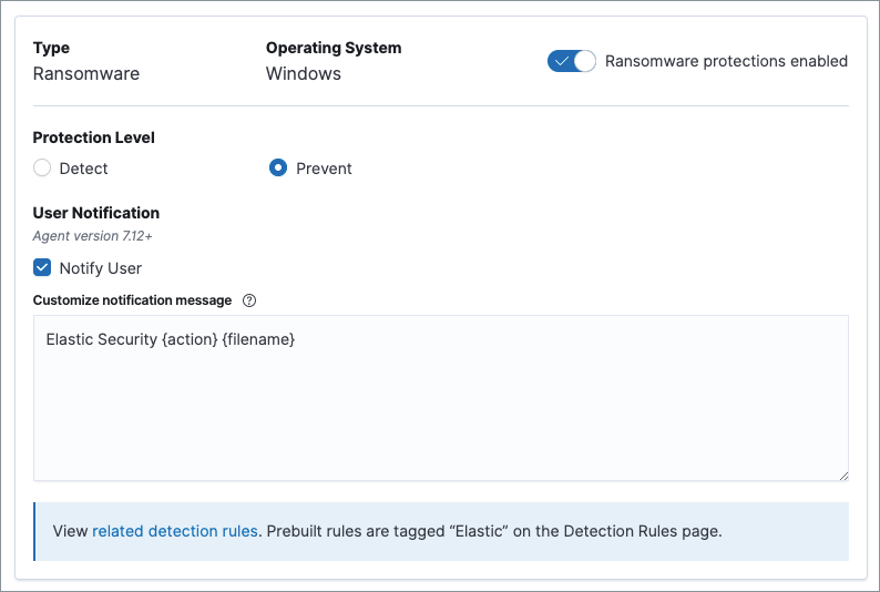 Detail of ransomware protection section.