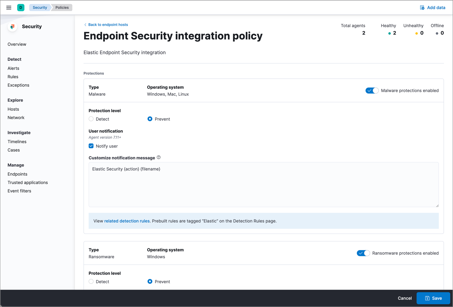 Integration page