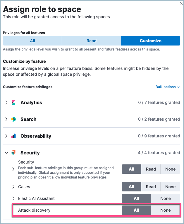 Attack Discovery’s RBAC settings