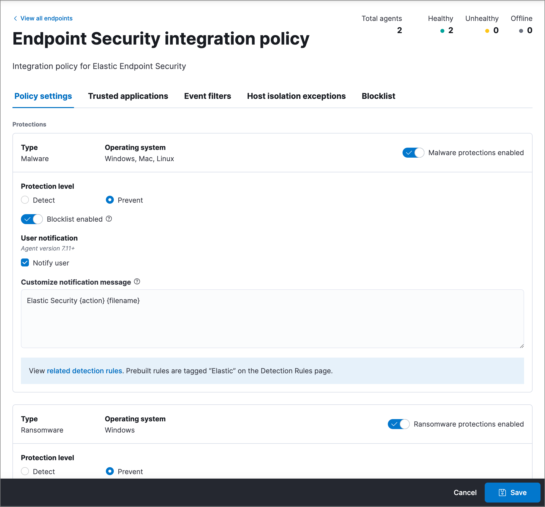 Integration page