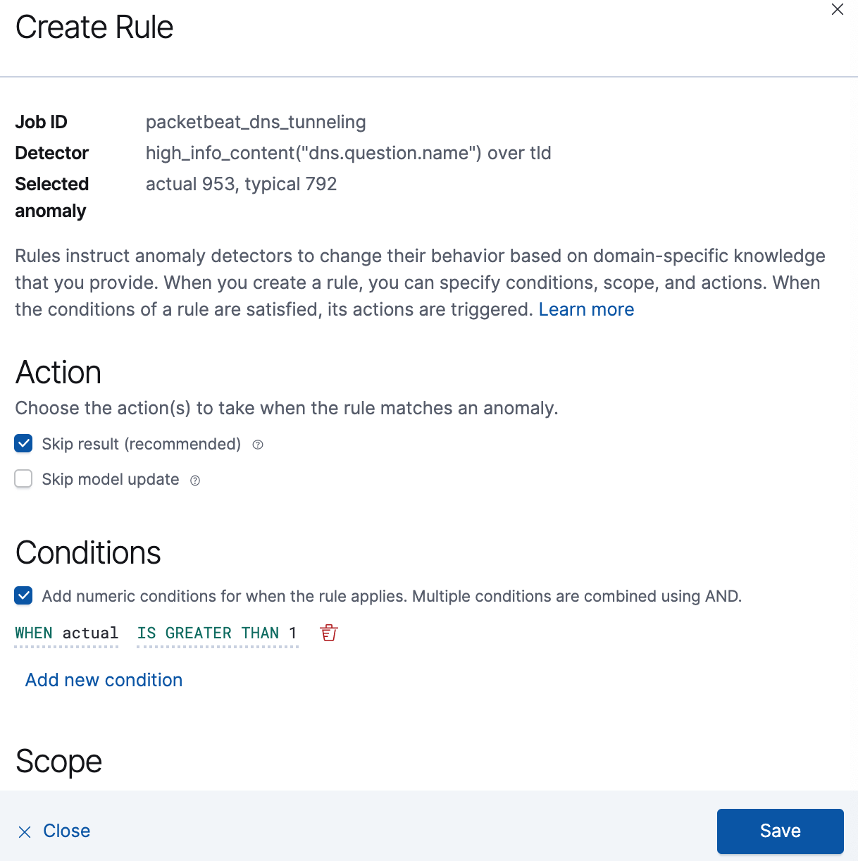 ml rule threshold