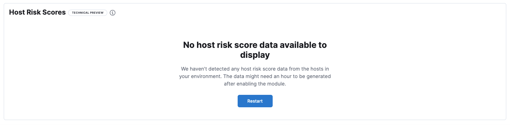 Restart host risk score