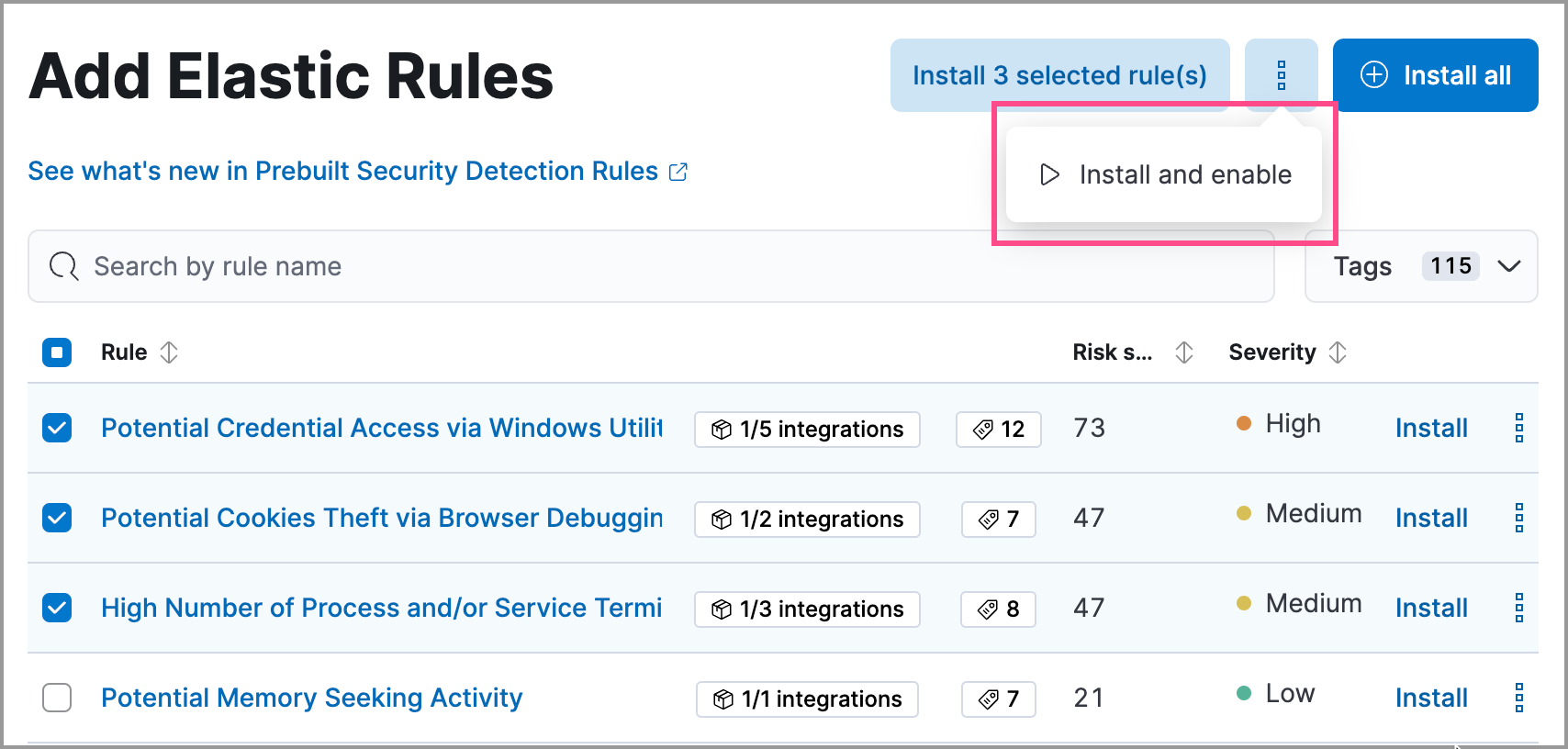 Install and enable rules