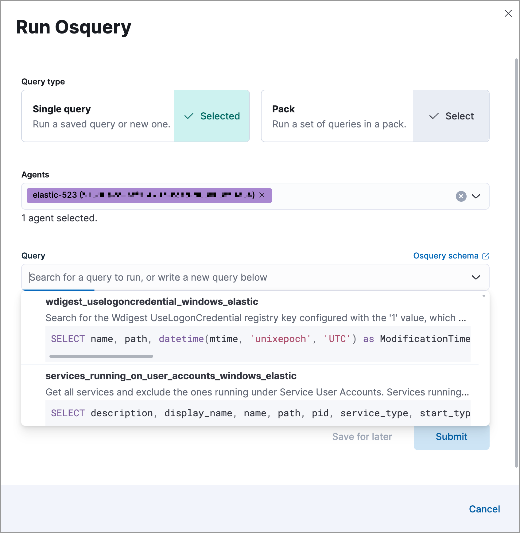 setup query