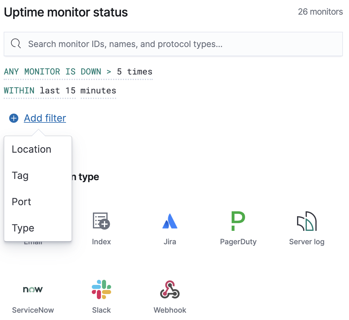 Create monitor status alert flyout