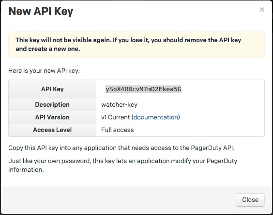 pagerduty copy key