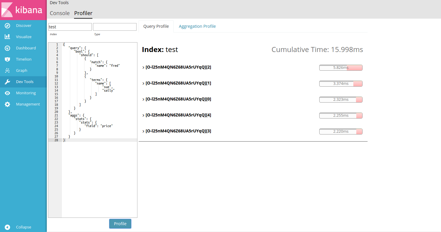 Profiling the more complicated query