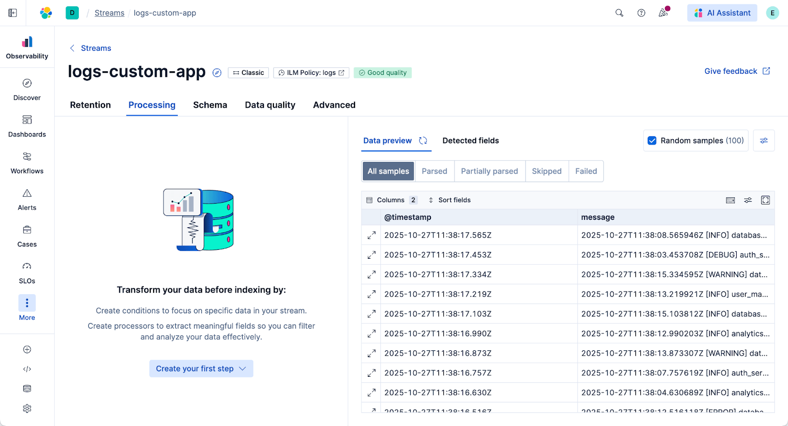 go to streams processing