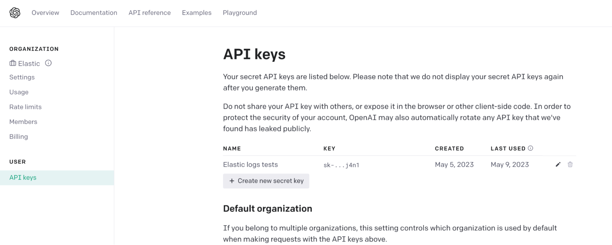 api keys