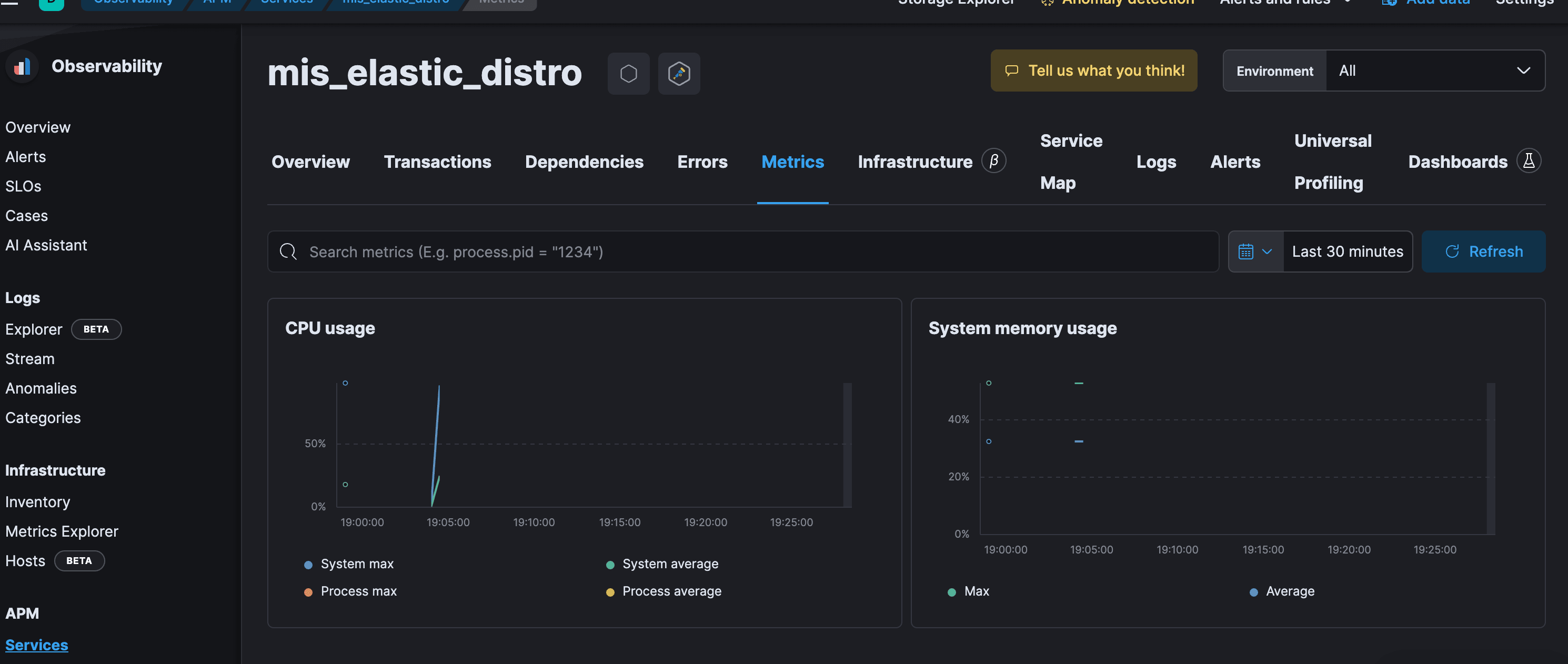 4 - APM Metrics view