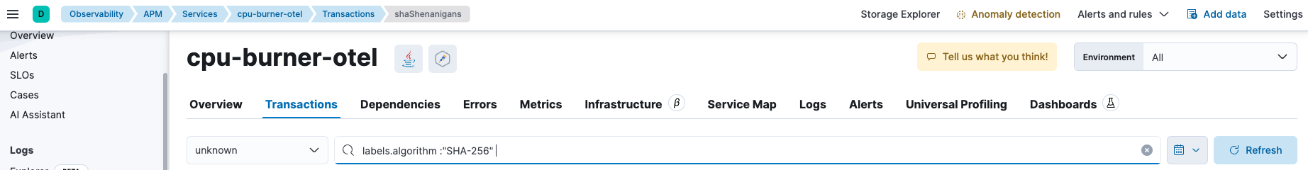 Transaction Filter Bar