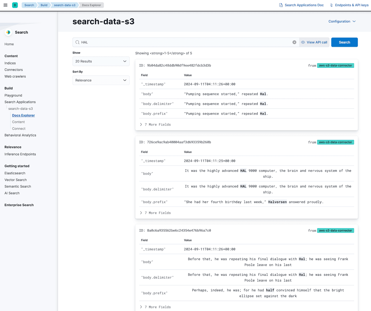 elastic aws s3 connector search app 2