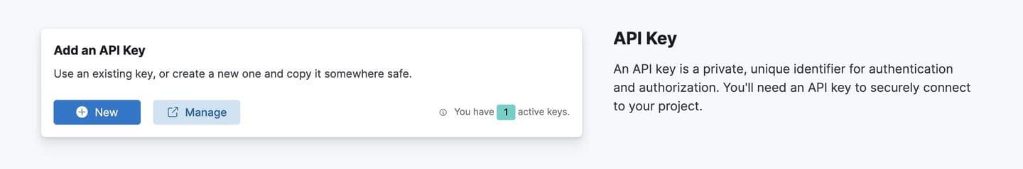 Generate API key