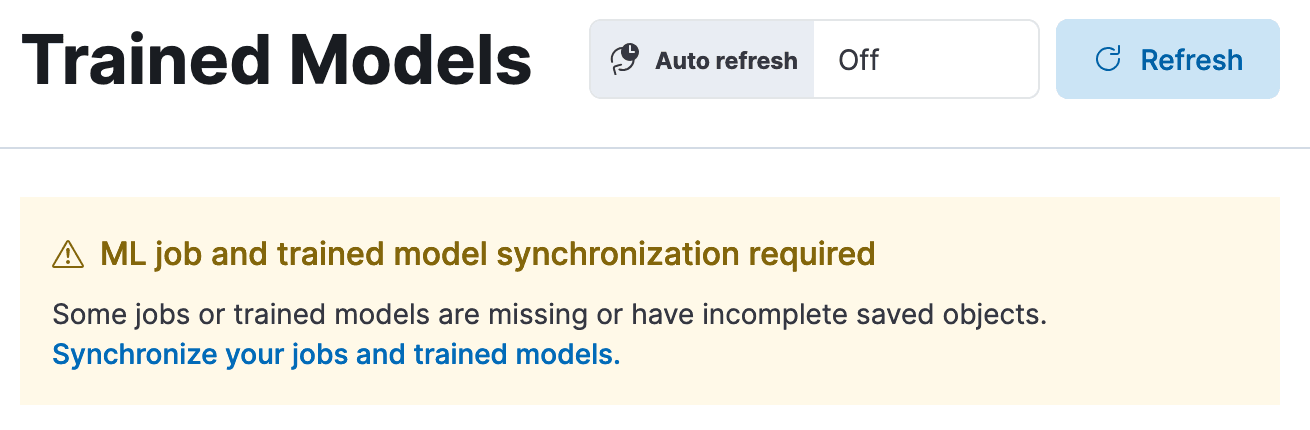 Synchronize trained models UI