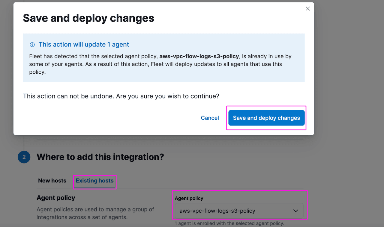 aws vpc flow elastic agent aws integration install 4