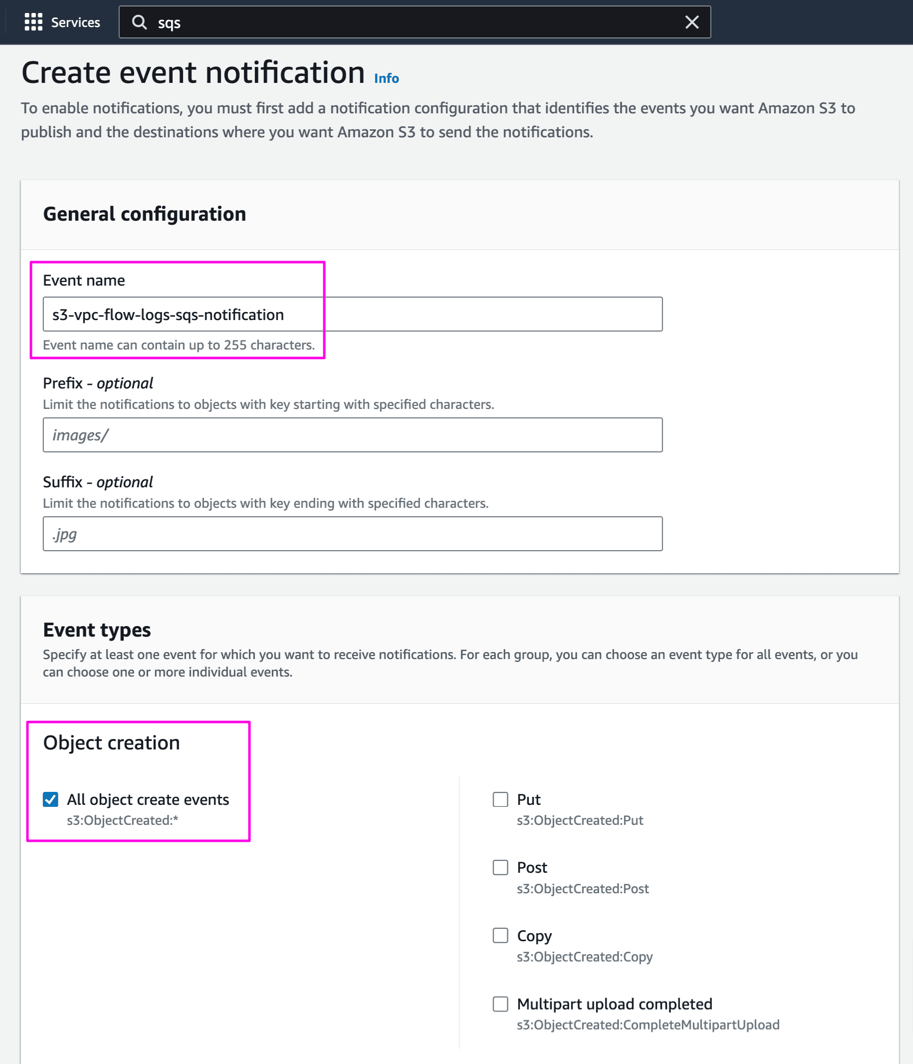 aws vpc flow logs s3 bucket event notification elastic agent