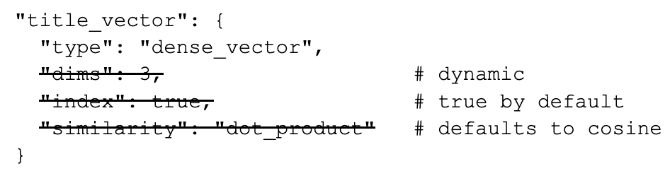 Vector search fields: dense vector