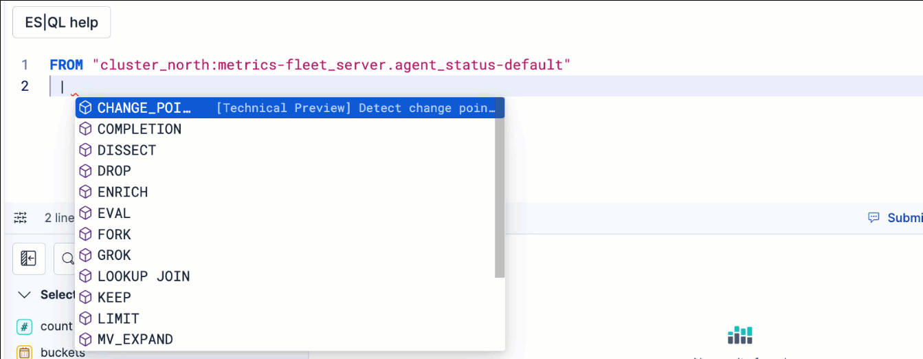 A command generated by autocomplete with Ctrl-space for additional context.