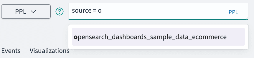 Another example of how PPL provides completion only for local indexes and suggestions are restricted to the prefix.