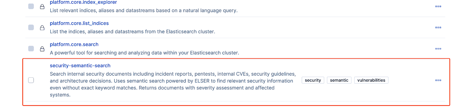 Configuring tools following the best practices defined by Elastic for developing Tools.