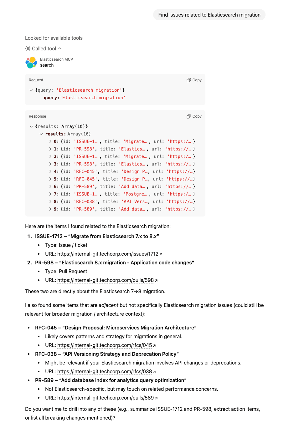 How ChatGPT processes results from the tool call request and tool call response