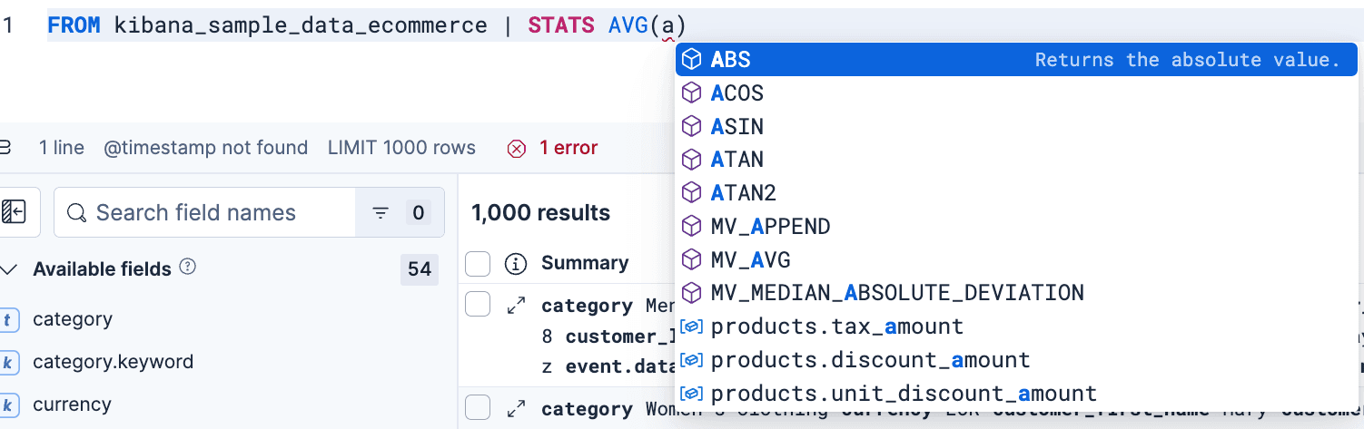 Fields and compatible functions nesting suggestion.