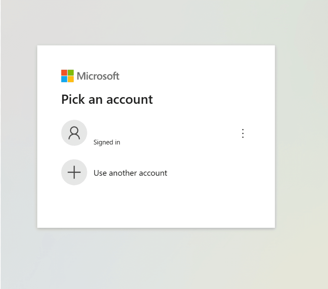 How to pick the Azure account.