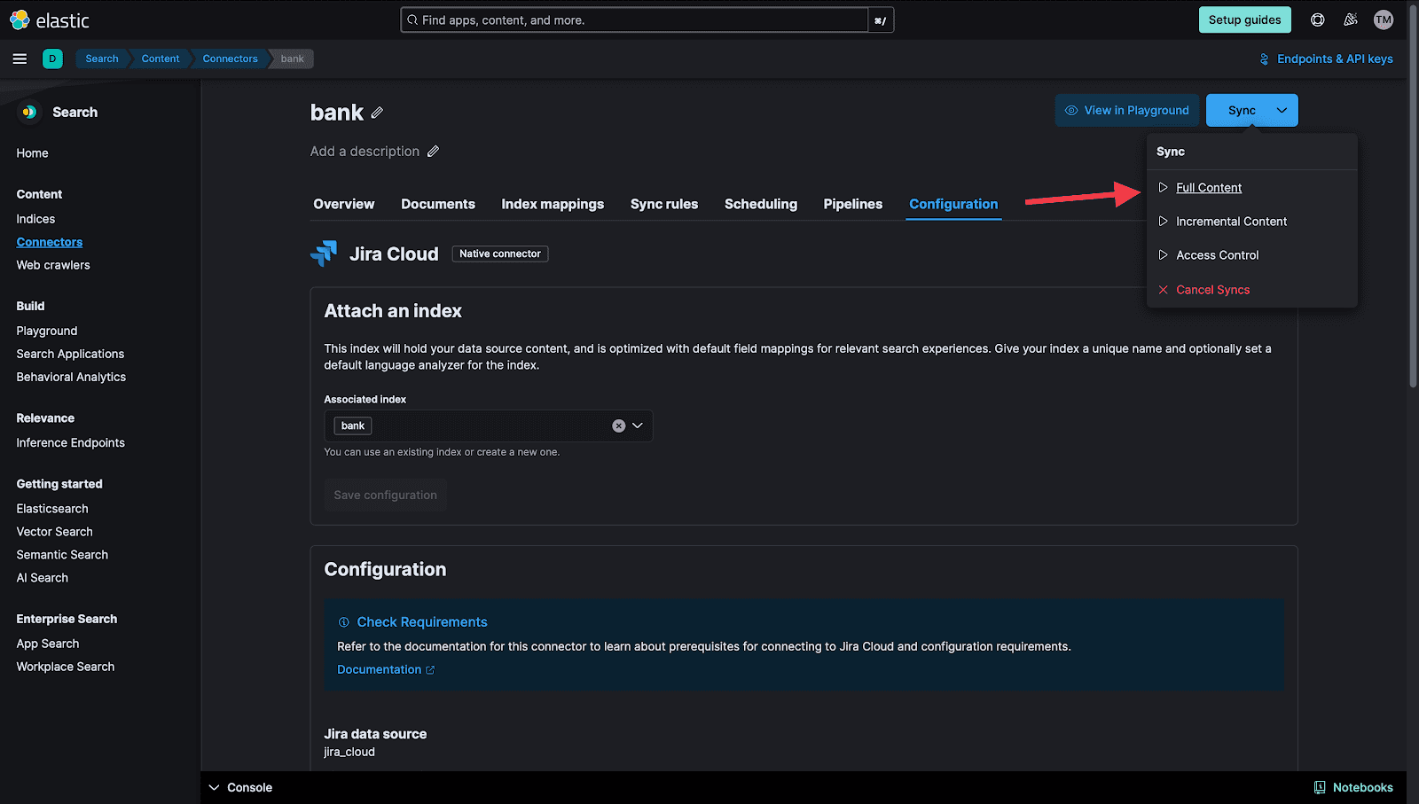 synchronize data elastic jira connector
