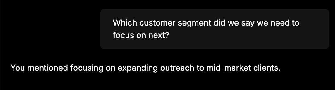 Chatting with a knowledge agent in Mastra Studio- the agent can recall information