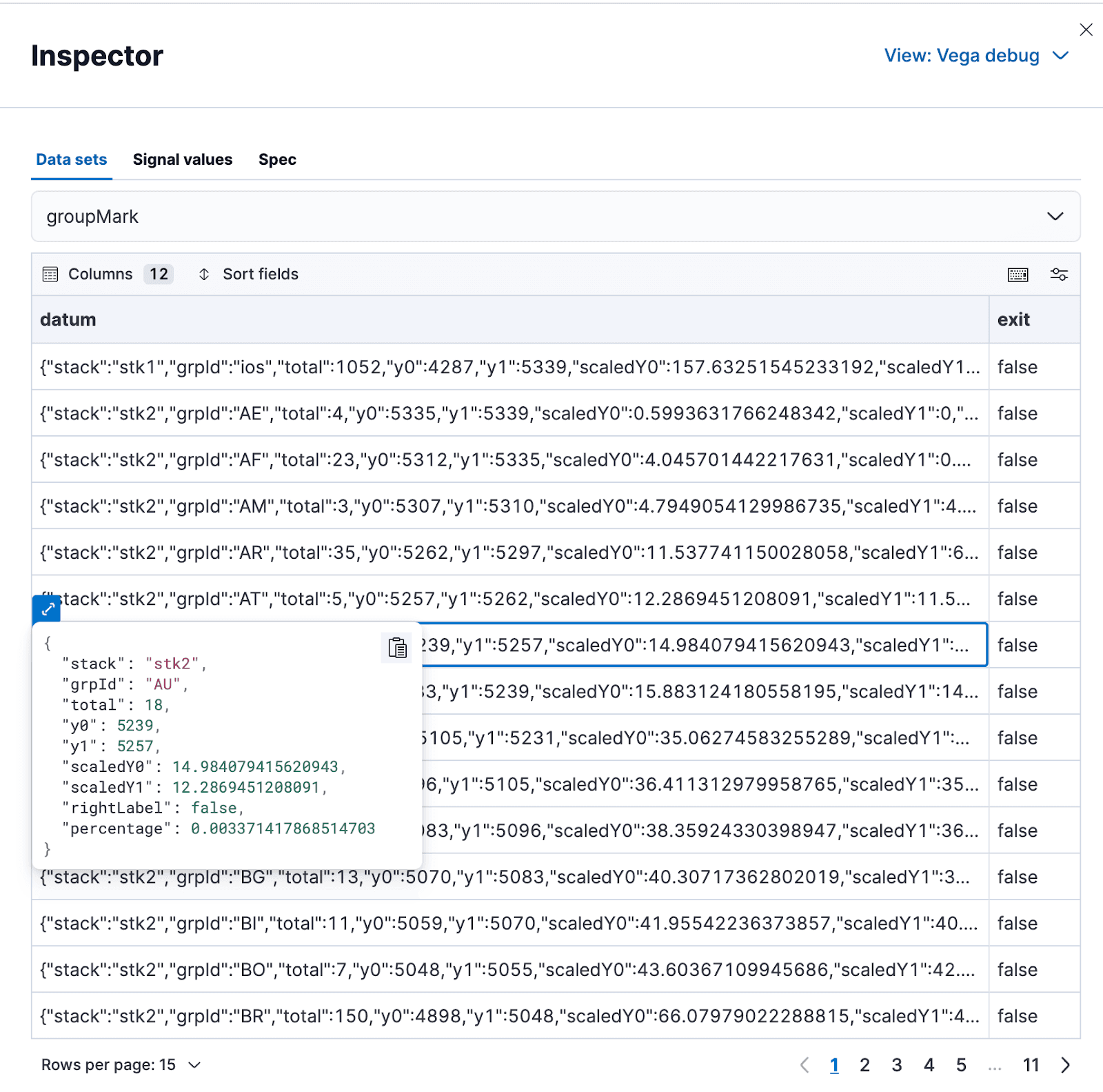 inspector: add a Filter to Kibana